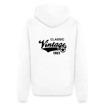 Classic Vintage 1983 Birthday Geburtstag 30th - Unisex Premium Bio Zip Hoodie - Weiß - Hinten - Thijin (182cm)