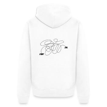 Départ Destination Voyage 1c - Veste à capuche bio Premium Unisexe - blanc - Dos - Thijin (182cm)