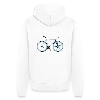 Fahrradsport - Unisex Premium Bio Zip Hoodie - Weiß - Hinten - Thijin (182cm)