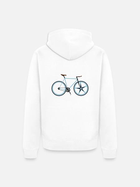 Bike - Unisex Premium Organic Zip Hoodie - white