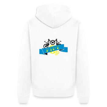 Mountain Biking - Downhill Ride Compilation - Unisex Premium Organic Zip Hoodie - white - Back - Thijin (182cm)