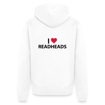 i_love_redheads - Veste à capuche bio Premium Unisexe - blanc - Dos - Thijin (182cm)
