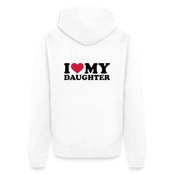 I love my daughter - Unisex Premium Bio Zip Hoodie - Weiß - Hinten - Thijin (182cm)