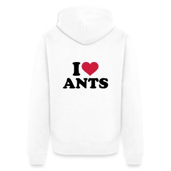 I love Ants - Veste à capuche bio Premium Unisexe - blanc - Dos - Thijin (182cm)