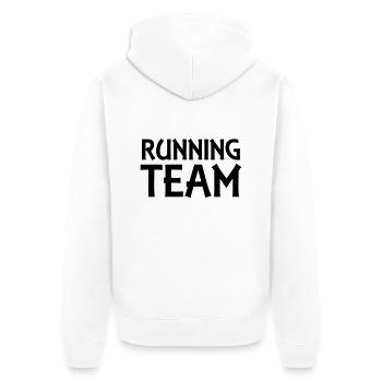 Running Team - Unisex Premium Bio Zip Hoodie - Weiß - Hinten - Thijin (182cm)