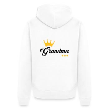 Mamie / Mamy / Grand Mere / Grand-Mère / Bébé - Veste à capuche bio Premium Unisexe - blanc - Dos - Thijin (182cm)
