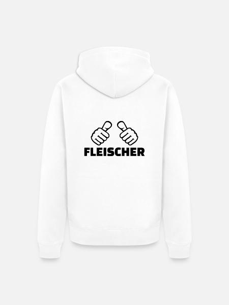 Fleischer - Unisex Premium Bio Zip Hoodie - Weiß