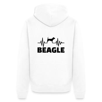 Beagle - Unisex Premium Bio Zip Hoodie - Weiß - Hinten - Thijin (182cm)