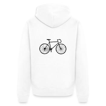 Yellow jersey * Racing bike * Racing bike - Unisex Premium Organic Zip Hoodie - white - Back - Thijin (182cm)