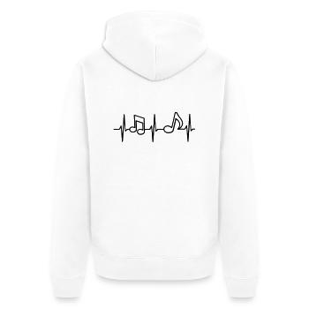 Heartbeat Music Note Notes de musique ECG - Veste à capuche bio Premium Unisexe - blanc - Dos - Thijin (182cm)