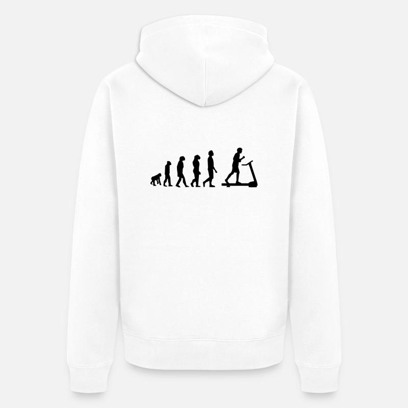 Tapis roulant évolution - Veste à capuche bio Premium Unisexe - blanc