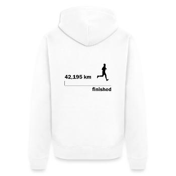 Biking Running Marathon Triathlon Bike - Unisex Premium Organic Zip Hoodie - white - Back - Thijin (182cm)
