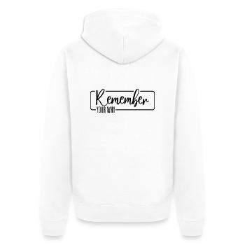 Remember Your Why - Unisex Premium Organic Zip Hoodie - white - Back - Thijin (182cm)