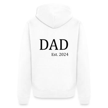 Dad Est. 2024 - Unisex Premium Bio Zip Hoodie - Weiß - Hinten - Thijin (182cm)