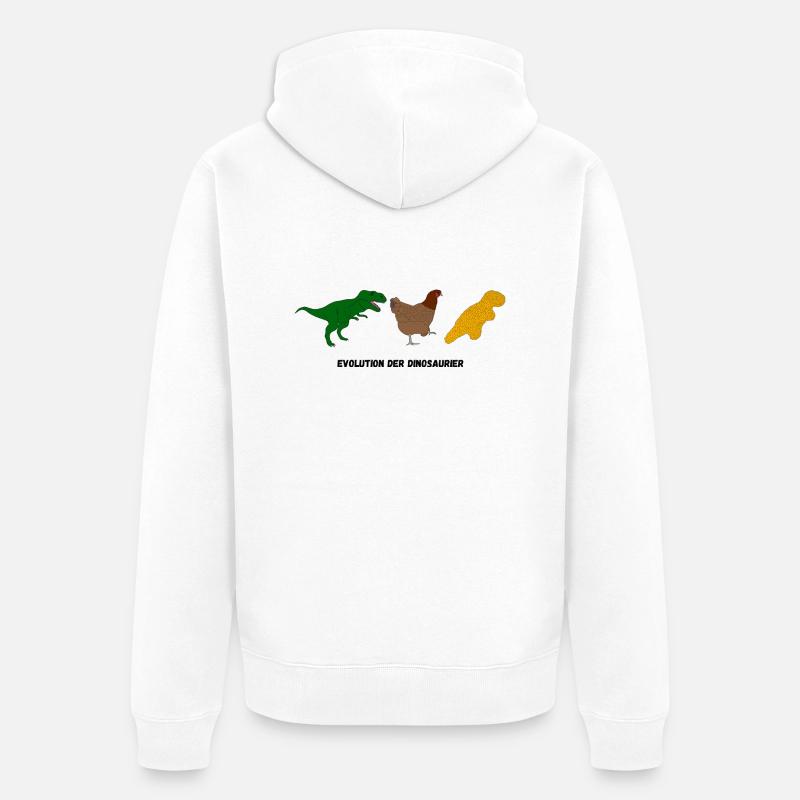 Evolution der Dinosaurier - Unisex Premium Bio Zip Hoodie - Weiß
