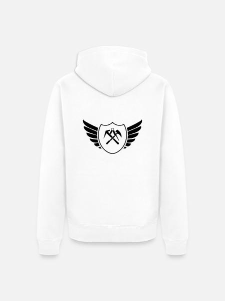 wappen shield dachdecker - Unisex Premium Bio Zip Hoodie - Weiß