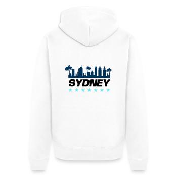 Ville de Sydney - Veste à capuche bio Premium Unisexe - blanc - Dos - Thijin (182cm)