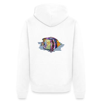 Poisson - Veste à capuche bio Premium Unisexe - blanc - Dos - Thijin (182cm)