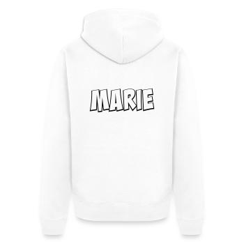 Marie Vorname Geschenk - Unisex Premium Bio Zip Hoodie - Weiß - Hinten - Thijin (182cm)