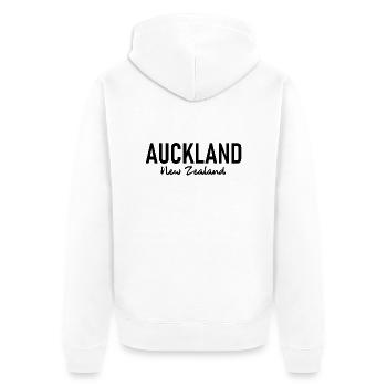 Auckland - Nouvelle-Zélande - Aotearoa - Maori - Kiwi - Veste à capuche bio Premium Unisexe - blanc - Dos - Thijin (182cm)