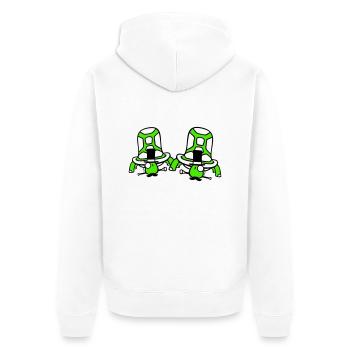 2 M. Tortues Sir Deux riches chapeaux haut de forme Messieurs - Veste à capuche bio Premium Unisexe - blanc - Dos - Thijin (182cm)