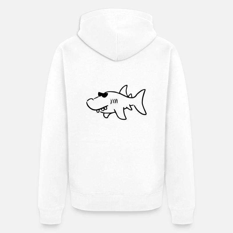 Hai - Unisex Premium Bio Zip Hoodie - Weiß