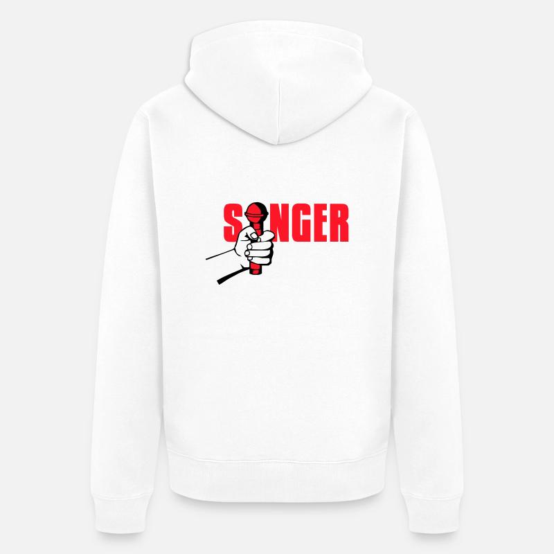 singer - Unisex Premium Bio Zip Hoodie - Weiß