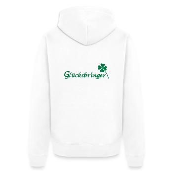 Glücksbringer - Unisex Premium Bio Zip Hoodie - Weiß - Hinten - Thijin (182cm)