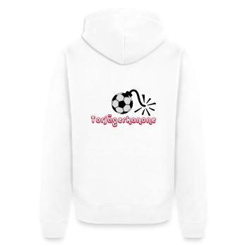 torjägerkanone - Unisex Premium Bio Zip Hoodie - Weiß - Hinten - Thijin (182cm)