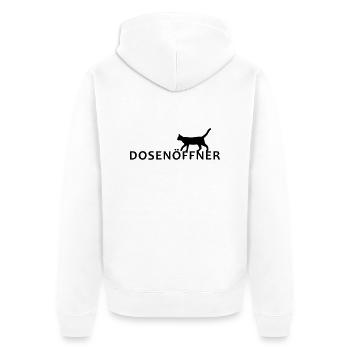 Dosenöffner - Unisex Premium Bio Zip Hoodie - Weiß - Hinten - Thijin (182cm)
