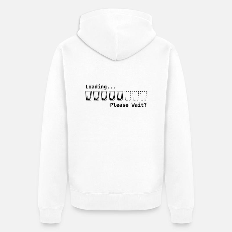 loading please wait - Unisex Premium Bio Zip Hoodie - Weiß