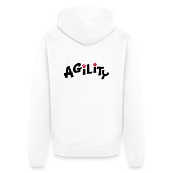 agility - Unisex Premium Organic Zip Hoodie - white - Back - Thijin (182cm)