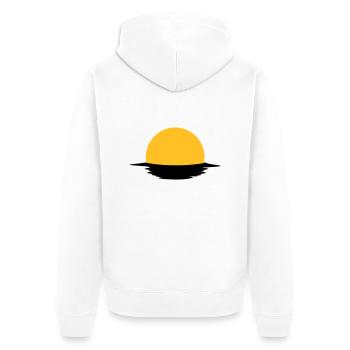 Sonne - Unisex Premium Bio Zip Hoodie - Weiß - Hinten - Thijin (182cm)