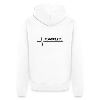 Floorball - Unisex Premium Bio Zip Hoodie - Weiß - Hinten - Thijin (182cm)