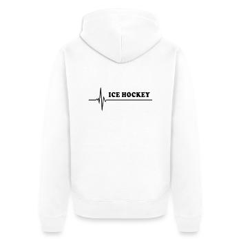 Ice Hockey - Unisex Premium Bio Zip Hoodie - Weiß - Hinten - Thijin (182cm)