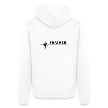 Pulse - Trainer - Unisex Premium Organic Zip Hoodie - white - Back - Thijin (182cm)