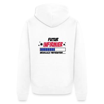 futur infirmier - Veste à capuche bio Premium Unisexe - blanc - Dos - Thijin (182cm)
