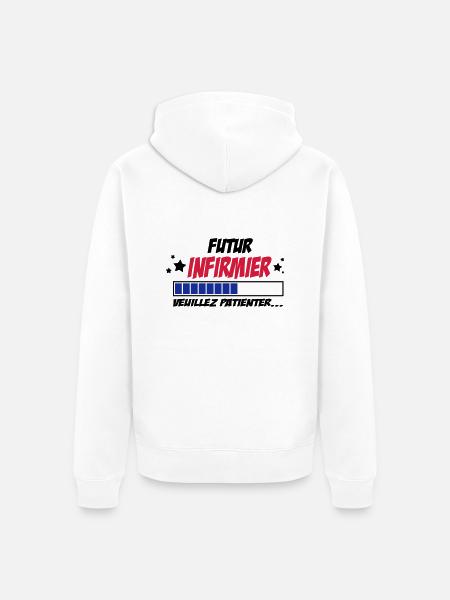 futur infirmier - Veste à capuche bio Premium Unisexe - blanc