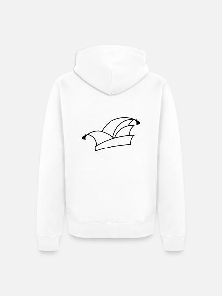 Karneval Narrenkappe 1c - Unisex Premium Bio Zip Hoodie - Weiß