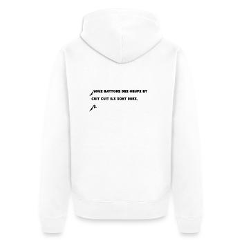 Nous battons des oeufs - Veste à capuche bio Premium Unisexe - blanc - Dos - Thijin (182cm)