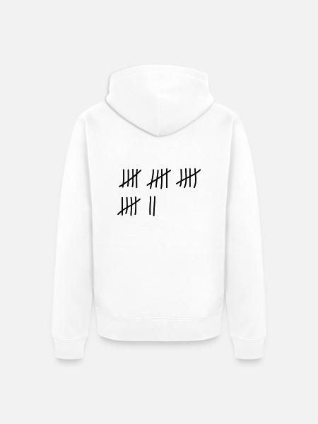 tage_zaehlen_22 - Unisex Premium Bio Zip Hoodie - Weiß