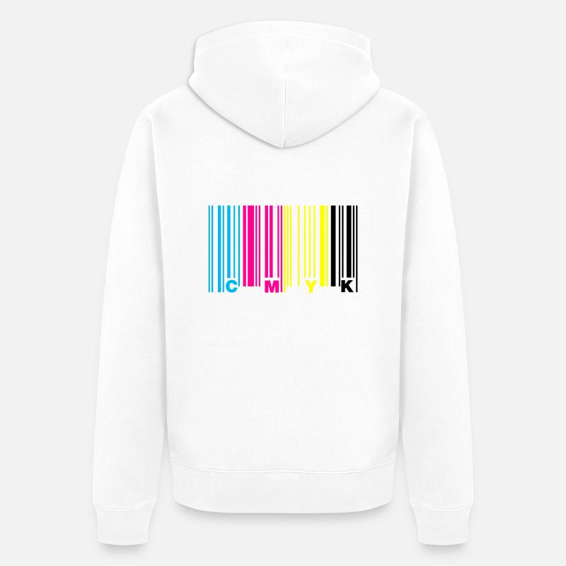 cmyk barcode - Veste à capuche bio Premium Unisexe - blanc