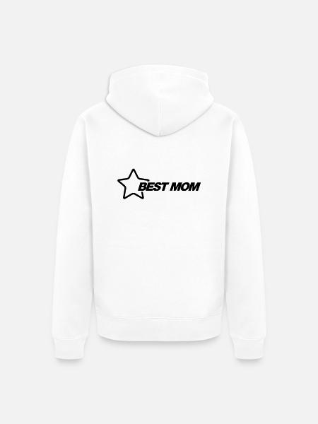 best mom - Unisex Premium Organic Zip Hoodie - white