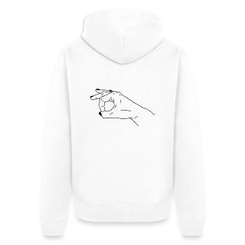 Jetez un coup d’œil - Veste à capuche bio Premium Unisexe - blanc - Dos - Thijin (182cm)