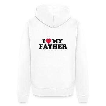 I love my father - Veste à capuche bio Premium Unisexe - blanc - Dos - Thijin (182cm)