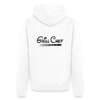 BBQ Grill Chef Barbecue Grill Sports Club - Unisex Premium Organic Zip Hoodie - white - Back - Thijin (182cm)