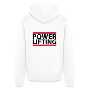 Powerlifting - Unisex Premium Organic Zip Hoodie - white - Back - Thijin (182cm)