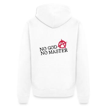 no god no master - Veste à capuche bio Premium Unisexe - blanc - Dos - Thijin (182cm)