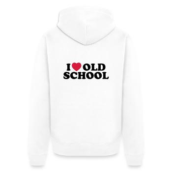 I love old school - Veste à capuche bio Premium Unisexe - blanc - Dos - Thijin (182cm)