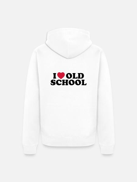 I love old school - Unisex Premium Organic Zip Hoodie - white